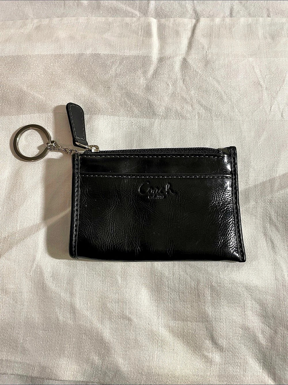 Coach Key Card Holder in Black